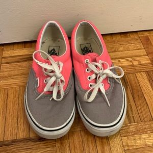 Gray and pink vans
